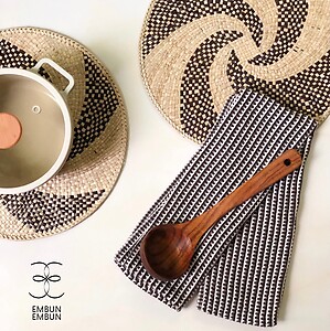 Handwoven Mengkuang Placemats Round - set of 6 pcs 