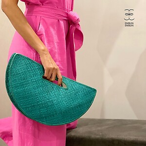 Handwoven Mengkuang Bag Halfmoon 
