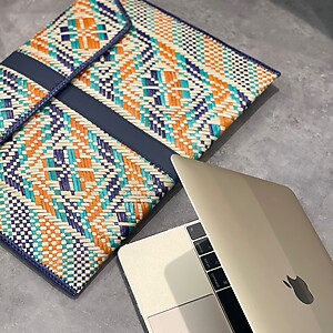 Handwoven Mengkuang Laptop Sleeve - Songket Series