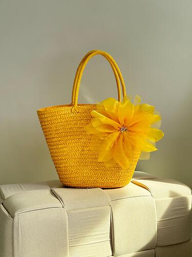 Handwoven Mengkuang Braided Basket Flower